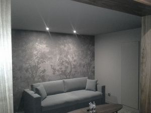 Plafond tendu à froid mat taupe